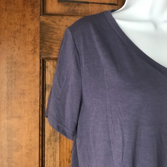 Wangzhi Purple V-Neck Tee Dress w/Knotted Hem Large - Picture 5 of 11